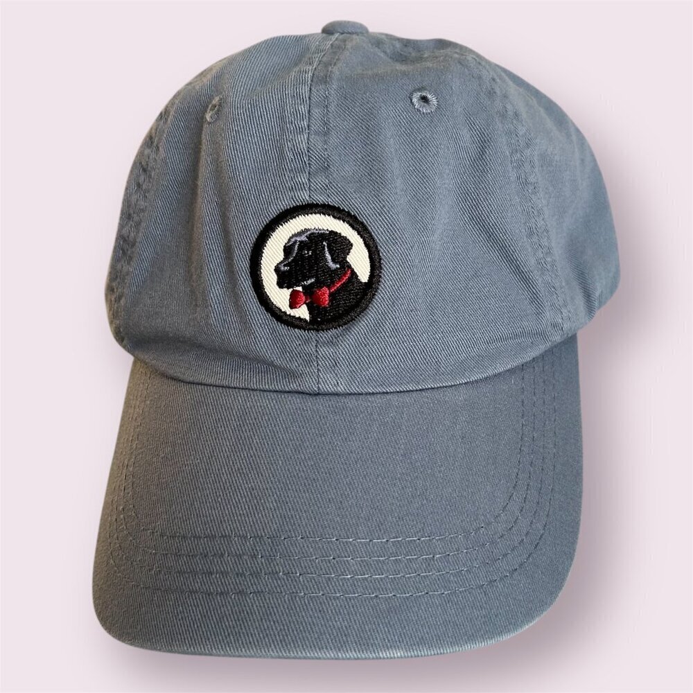 Southern Proper Frat Hat Cadet Blue Black Lab Embroidered Tennis Prep Adjustable